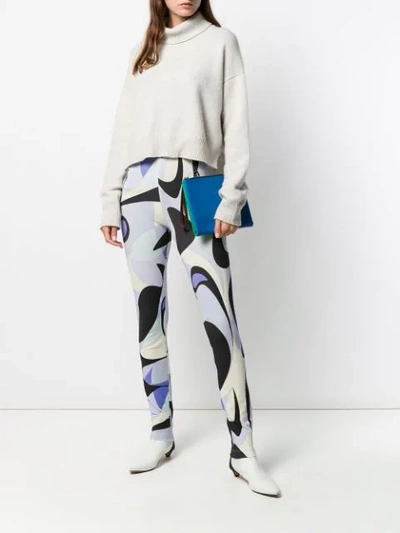 Shop Emilio Pucci Alex Print Leggings In Black ,blue