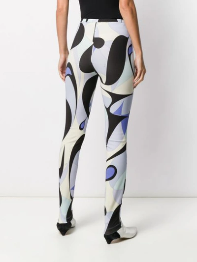 Shop Emilio Pucci Alex Print Leggings In Black ,blue