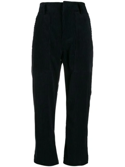 Shop Sofie D'hoore Cropped Corduroy Trousers In Midnight