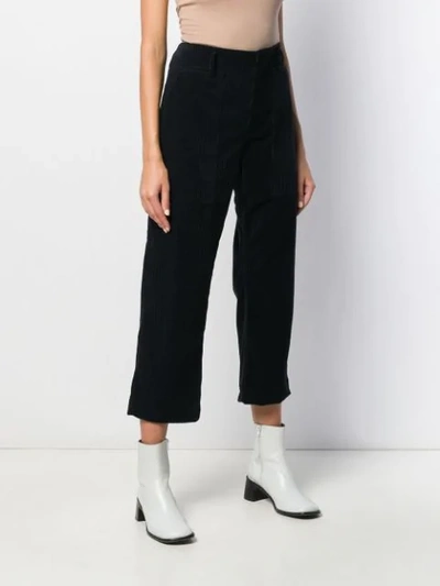 Shop Sofie D'hoore Cropped Corduroy Trousers In Midnight