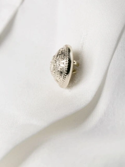 Shop Balmain Button-down Tailored Blouse In White