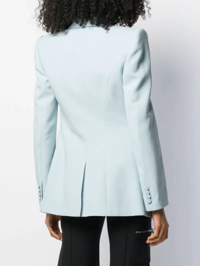 Shop Alexander Mcqueen Single-button Structured Style Blazer In Blue