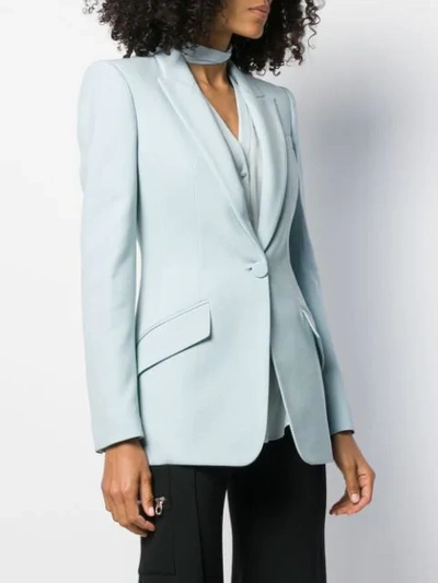 Shop Alexander Mcqueen Single-button Structured Style Blazer In Blue