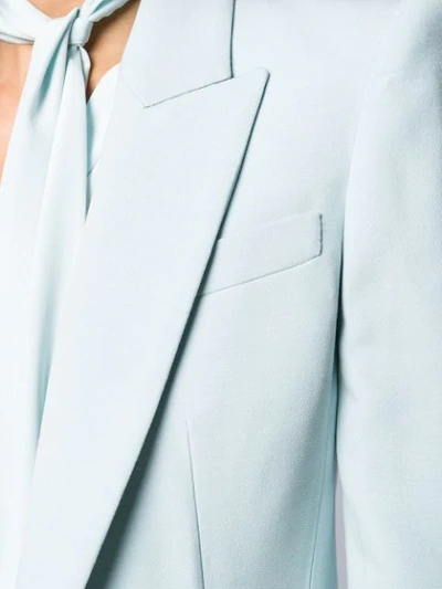 Shop Alexander Mcqueen Single-button Structured Style Blazer In Blue