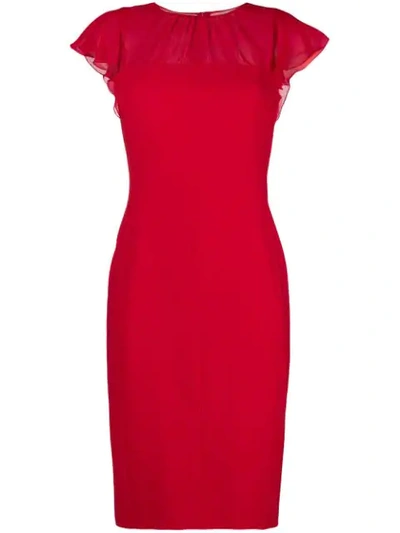 Shop Max Mara Chiffon Panel Dress - Red