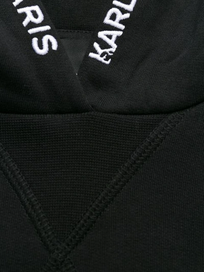 Shop Karl Lagerfeld Embroidered Logo Hoodie In 999 Black