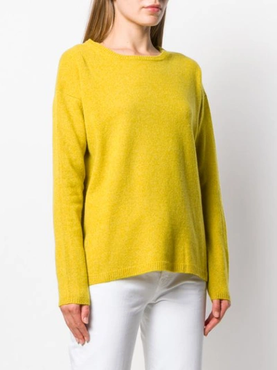 Shop Aspesi Round-neck Knit Sweater In Yellow
