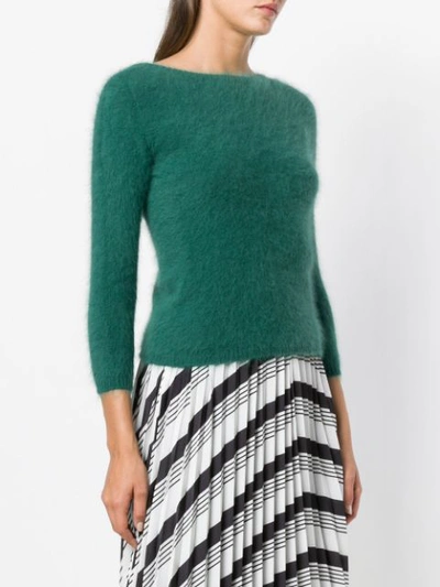 Shop Roberto Collina Fuzzy Knit Sweater - Green