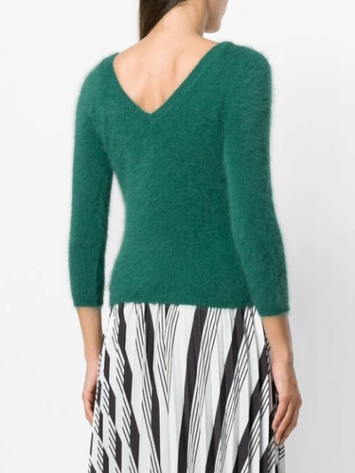 Shop Roberto Collina Fuzzy Knit Sweater - Green