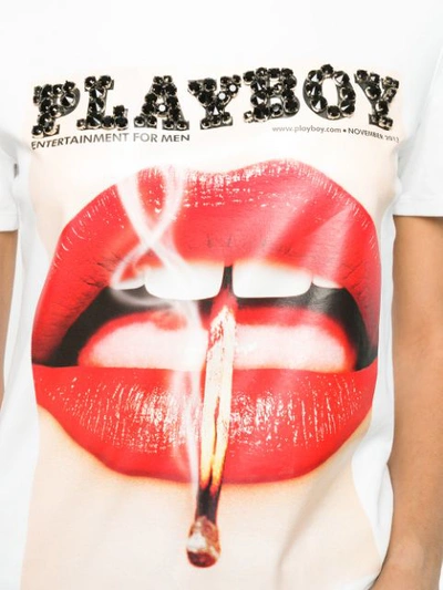 Shop Philipp Plein Playboy T In White