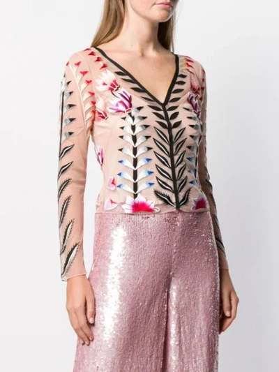 Shop Temperley London Rosy Top In Cameo Mix