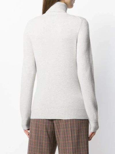 Shop Barrie Turtleneck Cashmere Pullover In Grey