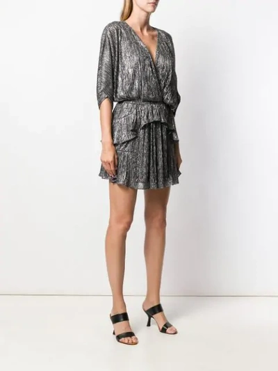 Iro Spina Wrap-effect Ruffled Lamé Mini Dress In Silv01 Silver | ModeSens