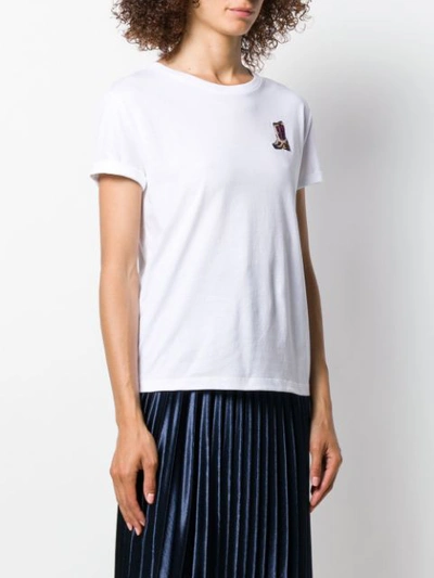 Shop Sandro Embroidered T In Blanc