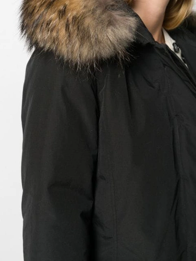 Shop Woolrich Hooded Parka Coat In Black