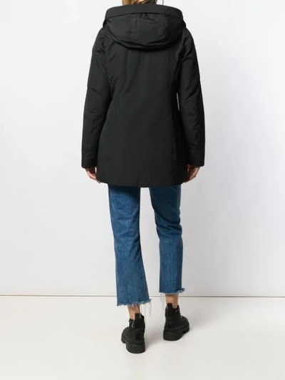 Shop Woolrich Hooded Parka Coat In Black