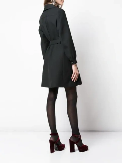 Shop Gucci Double G Belted Shirt Dress In Black