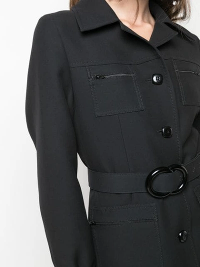 GUCCI DOUBLE G BELTED SHIRT DRESS - 黑色