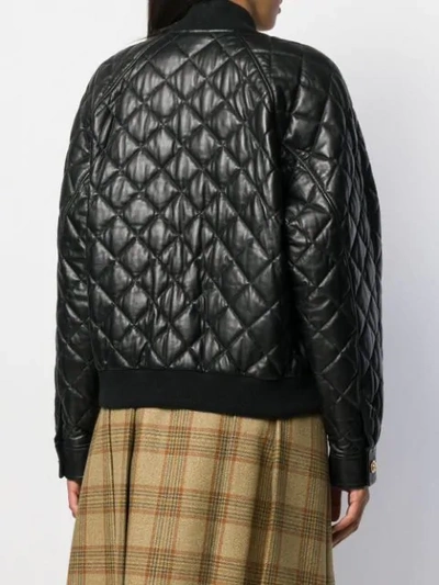 Shop Gucci Quilted Bomber Jacket In Black
