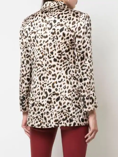 Shop L Agence Leopard Print Blazer In Neutrals