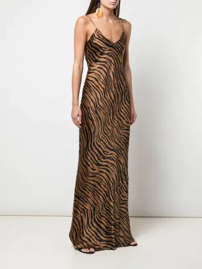 Shop Nili Lotan Tiger-print Dress In Brown