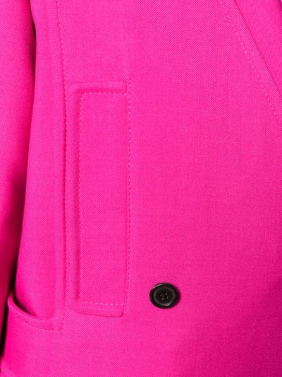Shop Valentino Double Breasted Tricotine Coat In Pink