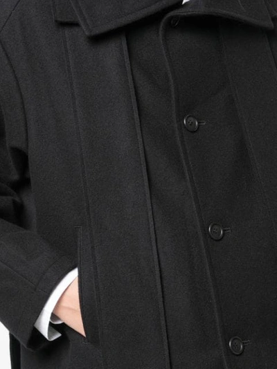 Shop Yohji Yamamoto Cut-out Detail Coat In Black