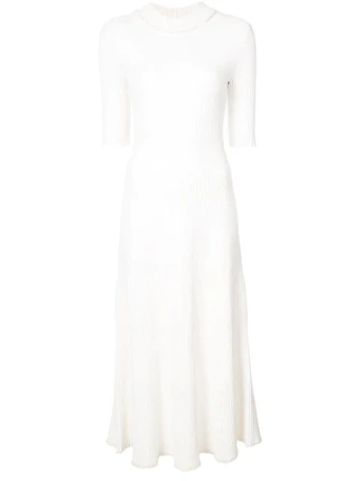 Shop Proenza Schouler Staggered Rib Dress - White