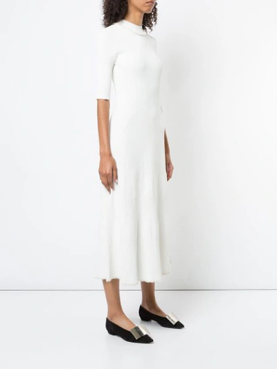 Shop Proenza Schouler Staggered Rib Dress - White