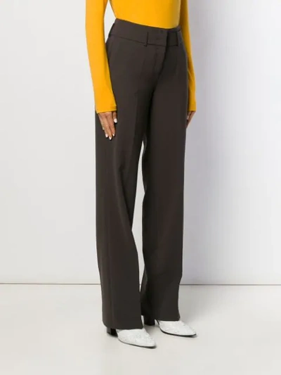 Shop Cambio Creased Straight Leg Trousers In Brown