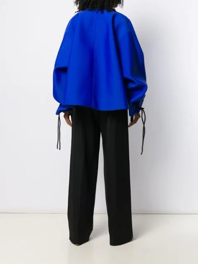Shop Nina Ricci Oversized Asymmetric Bomber Jacket In Blue