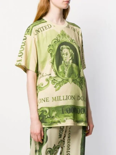 Shop Moschino Watercolour Money Print T In 1888 Green