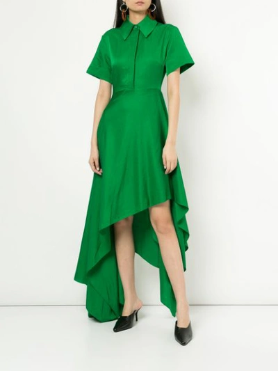 Shop Solace London Asymmetric Shirt Dress - Green