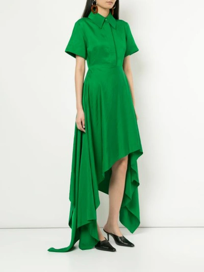 Shop Solace London Asymmetric Shirt Dress - Green