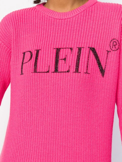 Shop Philipp Plein Statement Logo Jumper In Pink