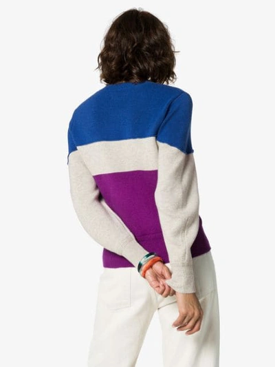 ISABEL MARANT ÉTOILE KEDY COLOUR-BLOCK LOGO JUMPER - 蓝色