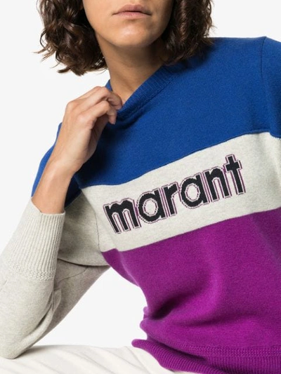 ISABEL MARANT ÉTOILE KEDY COLOUR-BLOCK LOGO JUMPER - 蓝色