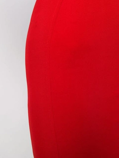 Shop Victoria Beckham Slash Sleeve Fitted Midi Dress In Red