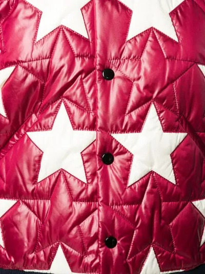 Shop Saint Laurent Star Quilted Bomber Jacket In Red