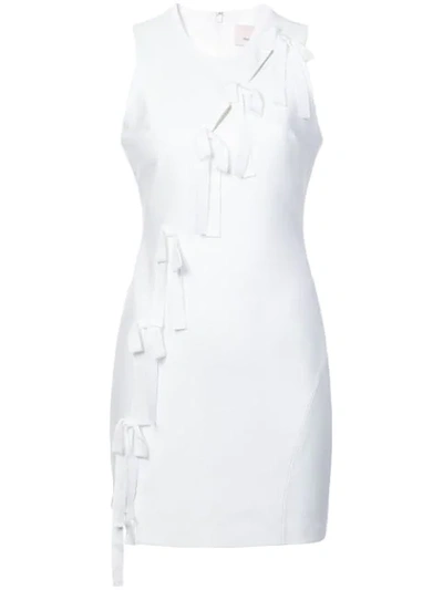 Shop Cinq À Sept Vita Tie-front Short Dress In White