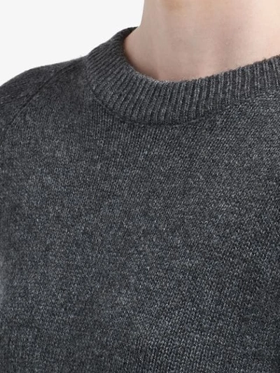 Shop Prada Slim Ribbed Sweater In Grey