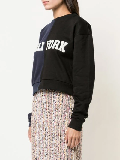 Shop Cynthia Rowley Cali/york Bicolour Sweatshirt In Blue