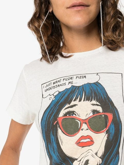 Shop Re/done I Just Want Pizza Classic T-shirt In White