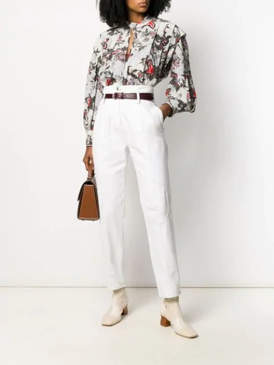 Shop Isabel Marant Ruffled Floral Blouse In White