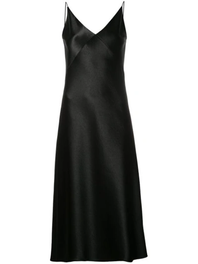 Shop Vince Bias Cut Midi Dress In Black