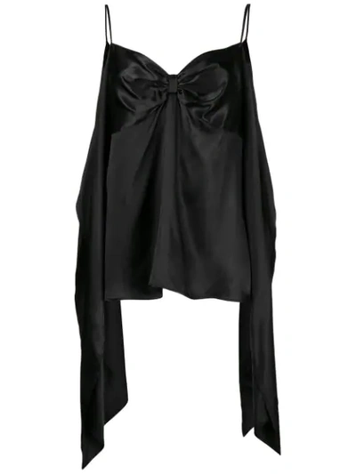 Shop Mm6 Maison Margiela Draped Slip Vest In Black