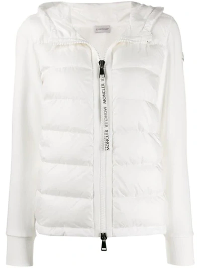 MONCLER FABRIC AND PADDED ZIPPED JACKET - 白色