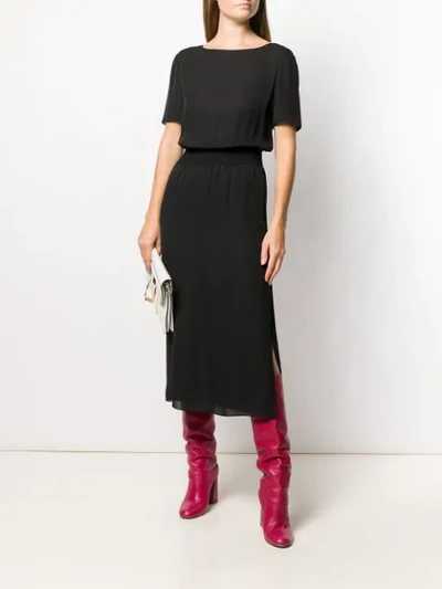 THEORY FITTED MIDI DRESS - 黑色