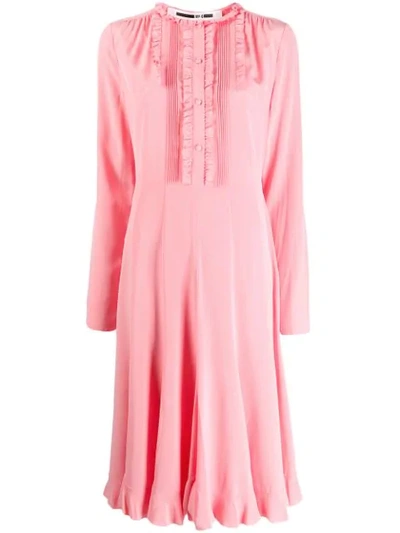 Shop Mcq By Alexander Mcqueen Pintucked Midi Dress In Pink