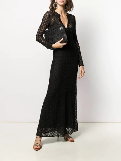 Shop Missoni Long-sleeve Maxi Dress In Black